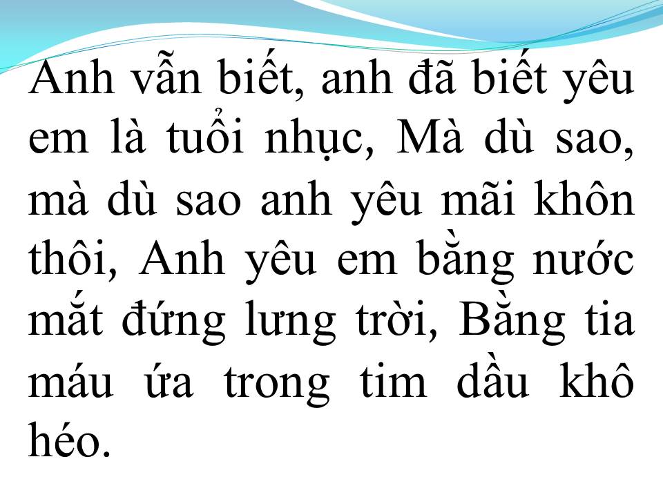 Lời bài hát ANH YÊU EM VÀO CÕI CHẾT