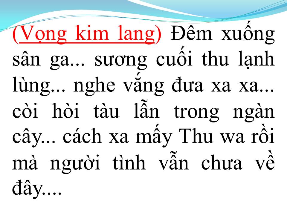 Lời bài hát SÂN GA CHỈ CÓ MỘT NGƯỜI (TÂN CỔ)