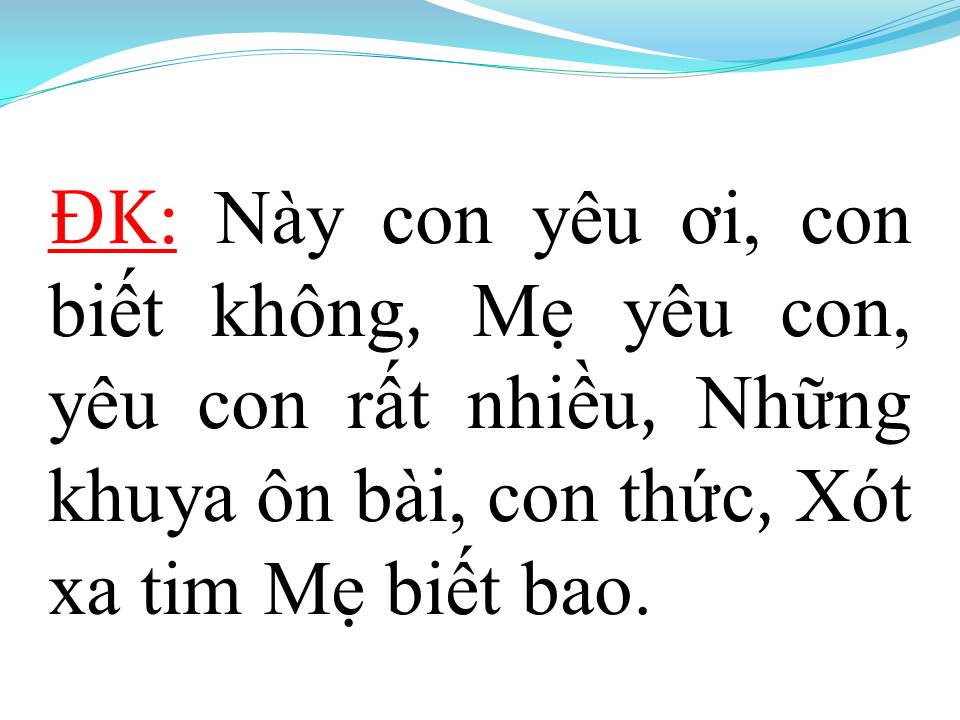 Lời bài hát NHẬT KÝ CỦA MẸ
