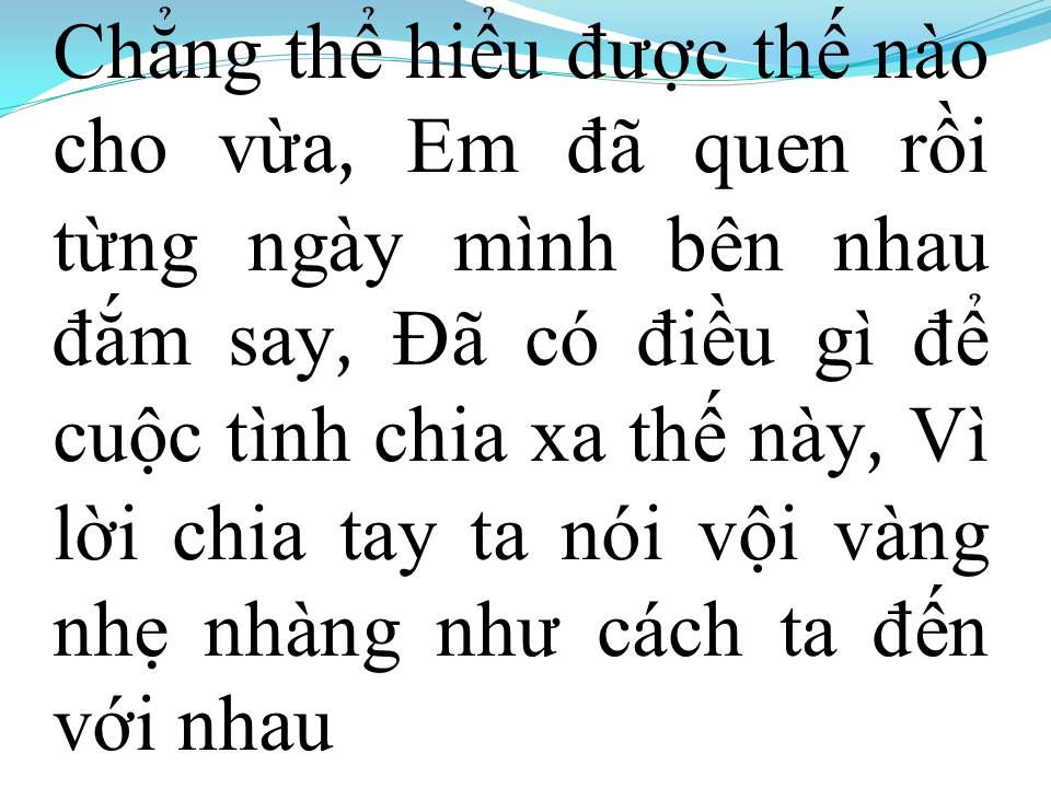 Lời bài hát VỘI VÀNG LỜI CHIA TAY