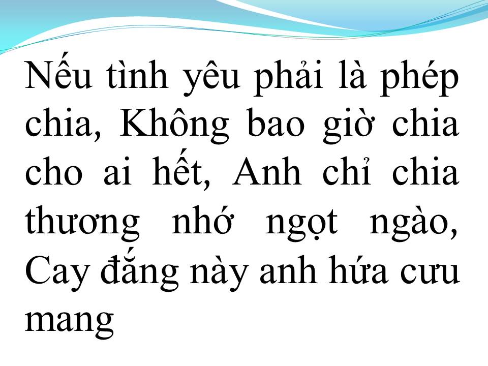 Lời bài hát CỘNG TRỪ NHÂN CHIA