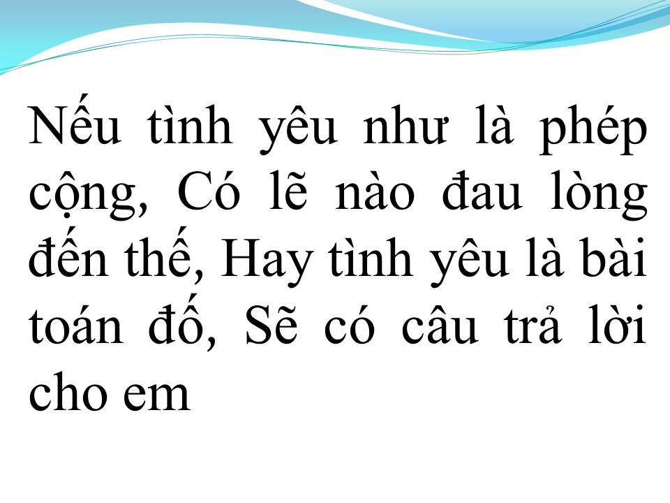 Lời bài hát CỘNG TRỪ NHÂN CHIA