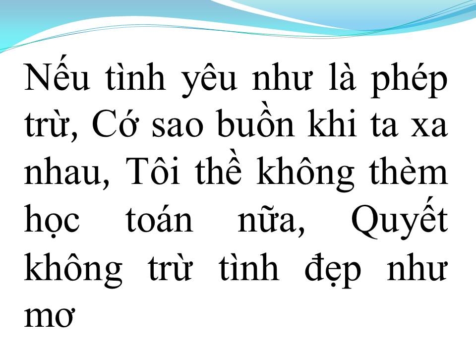 Lời bài hát CỘNG TRỪ NHÂN CHIA