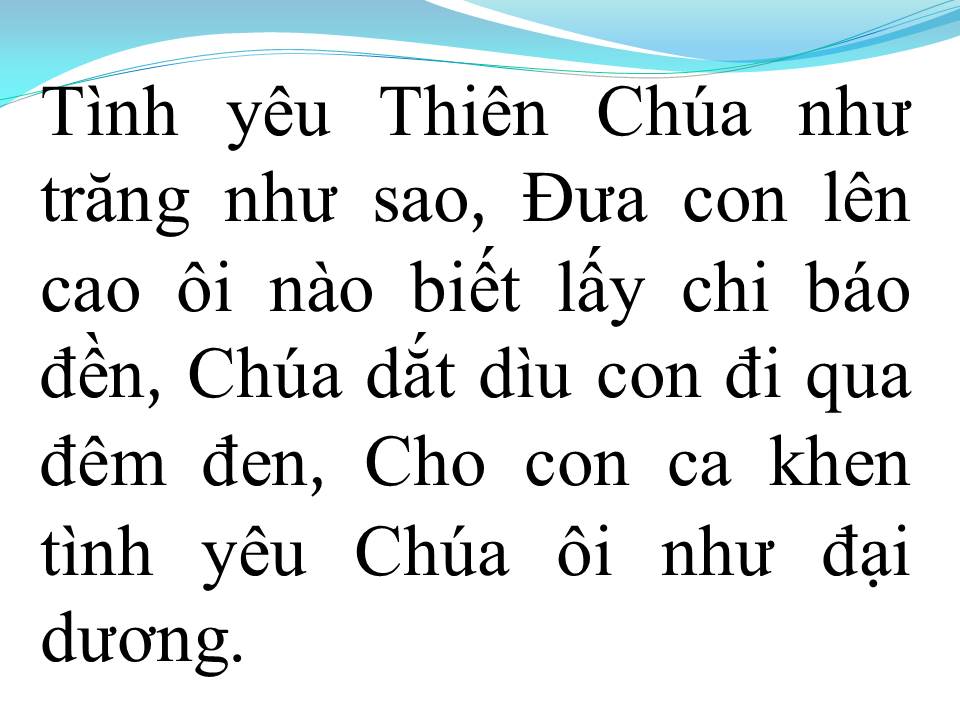 Lời bài hát TÌNH YÊU THIÊN CHÚA