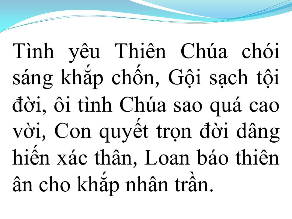 Lời bài hát TÌNH YÊU THIÊN CHÚA