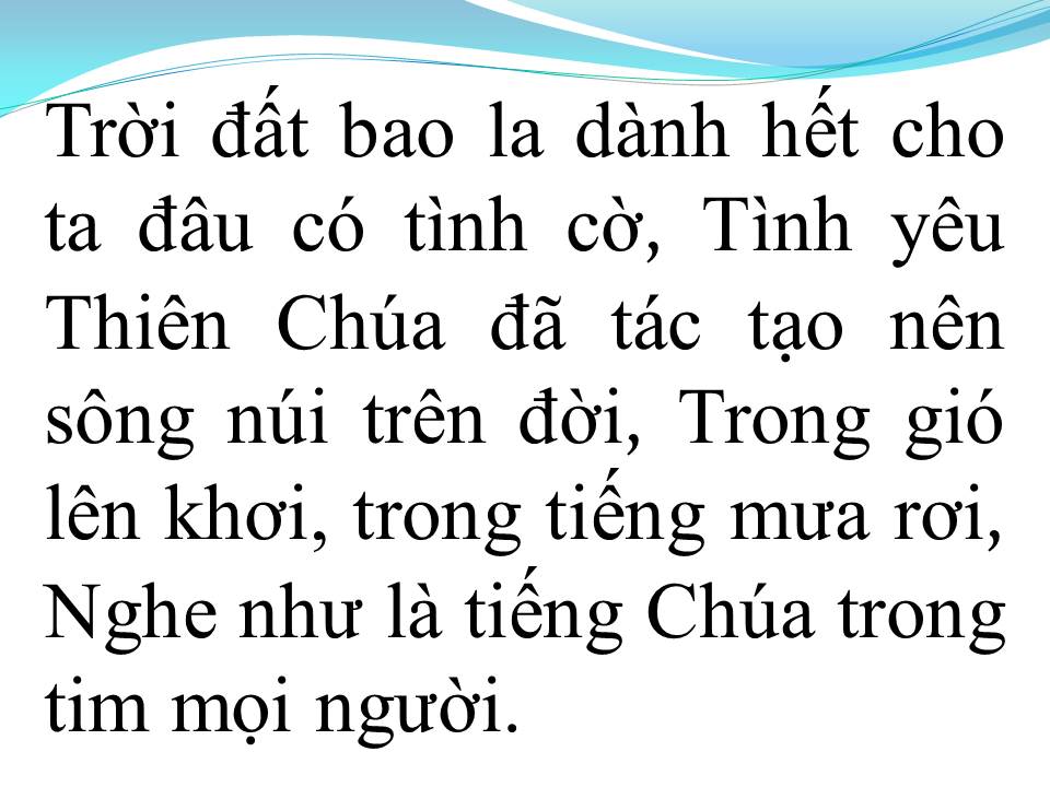Lời bài hát TÌNH YÊU THIÊN CHÚA