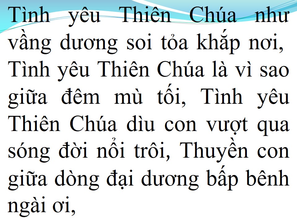 Lời bài hát CA VANG TÌNH YÊU CHÚA