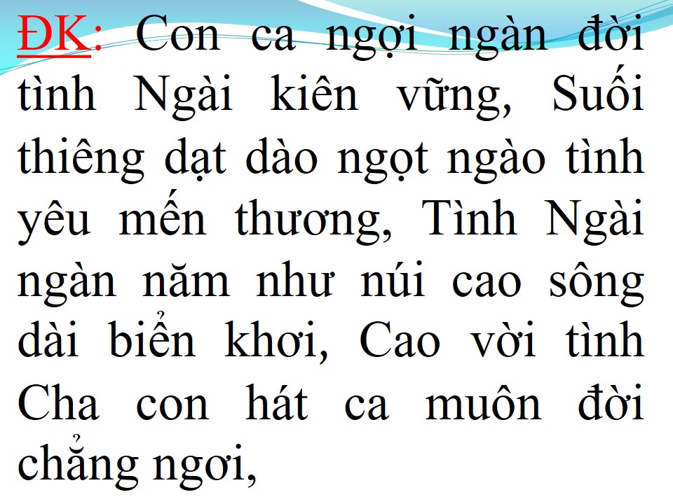 Lời bài hát CA VANG TÌNH YÊU CHÚA