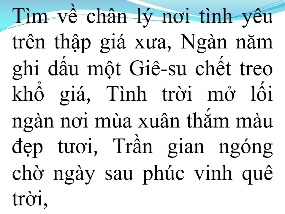 Lời bài hát CA VANG TÌNH YÊU CHÚA