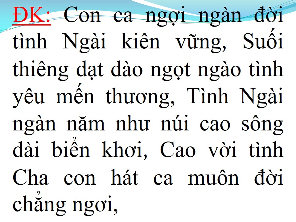 Lời bài hát CA VANG TÌNH YÊU CHÚA