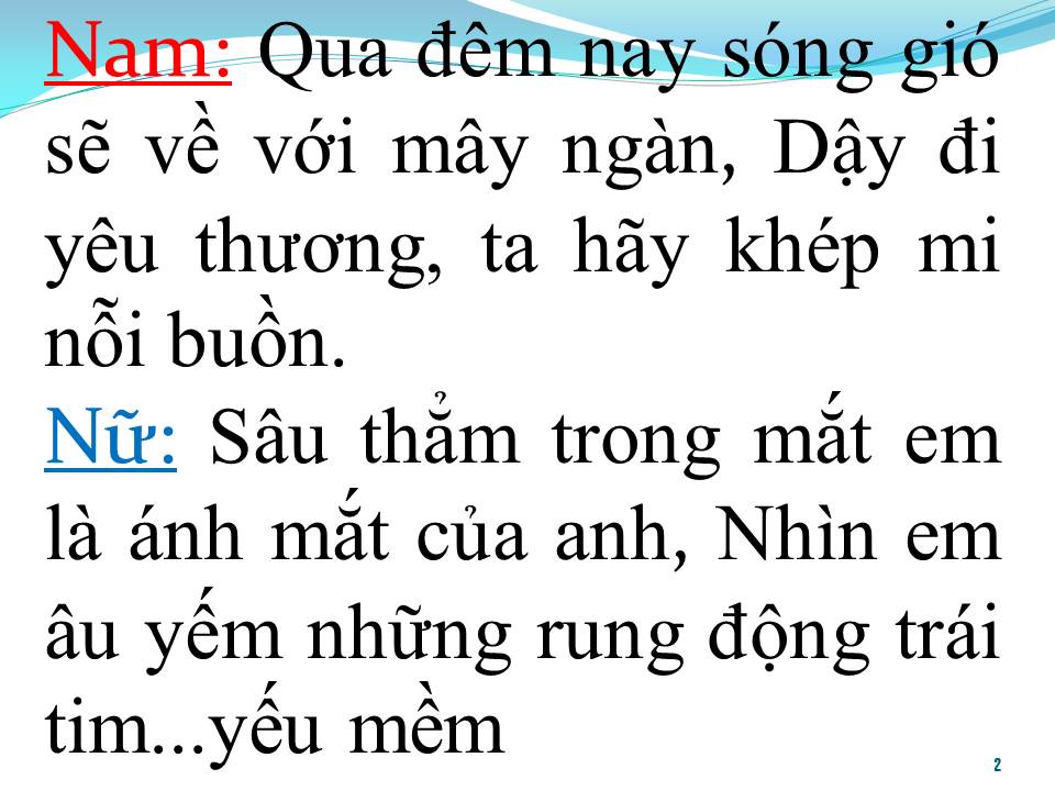 Lời bài hát QUA ĐÊM NAY (SONG CA)