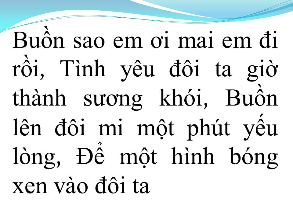 Lời bài hát TÌNH NHƯ SƯƠNG KHÓI