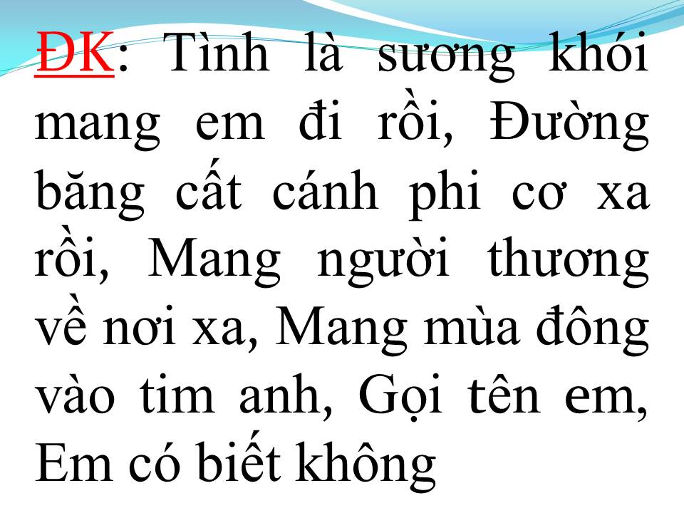 Lời bài hát TÌNH NHƯ SƯƠNG KHÓI
