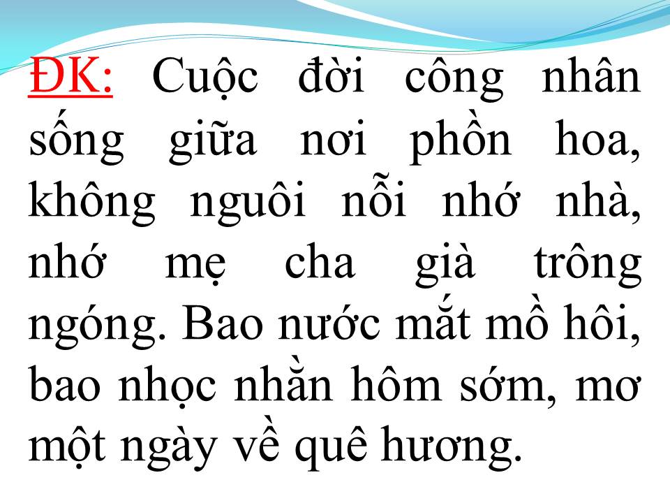Lời bài hát CHUYỆN ĐỜI CÔNG NHÂN