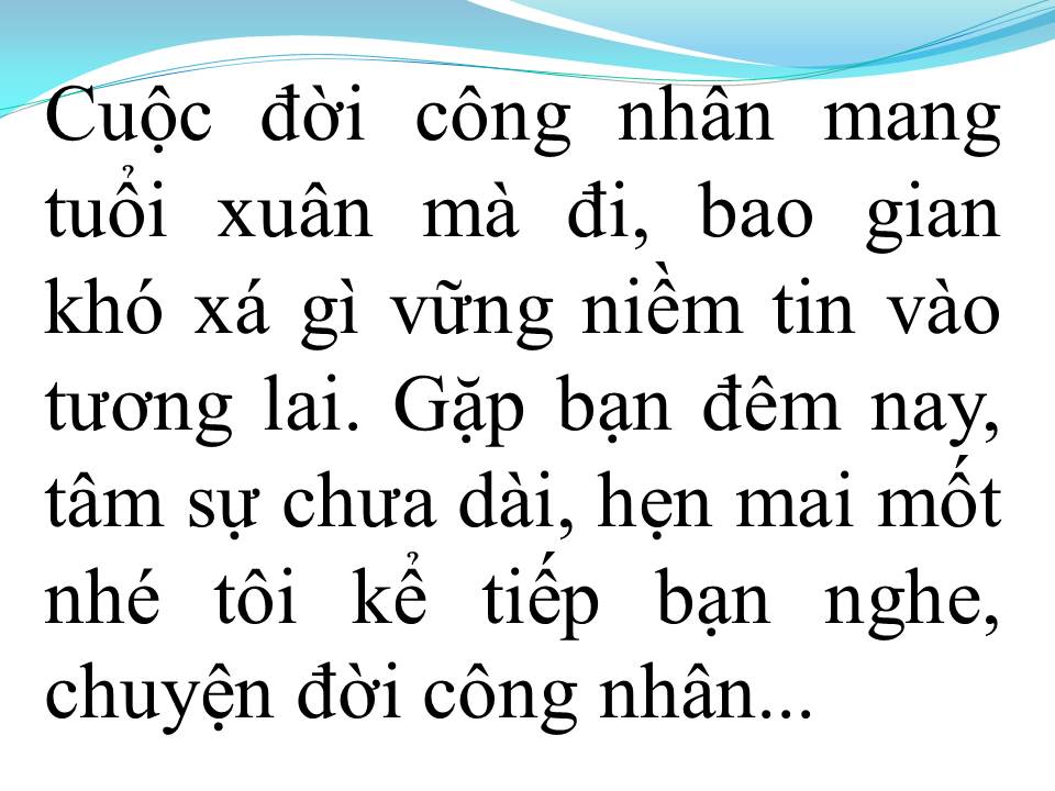 Lời bài hát CHUYỆN ĐỜI CÔNG NHÂN