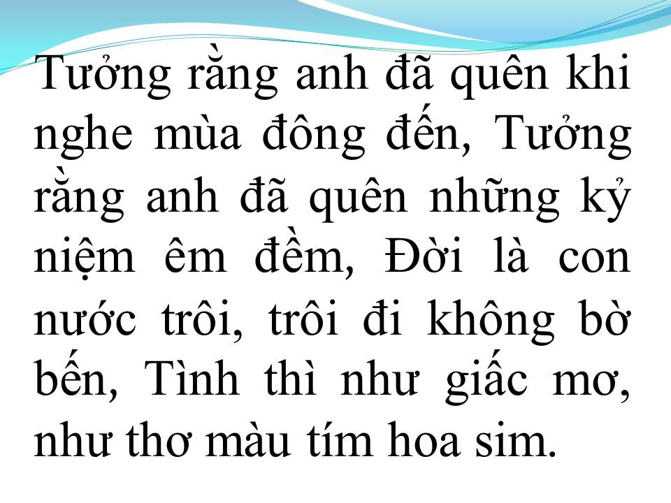 Lời bài hát HOA TÍM ĐỢI CHỜ