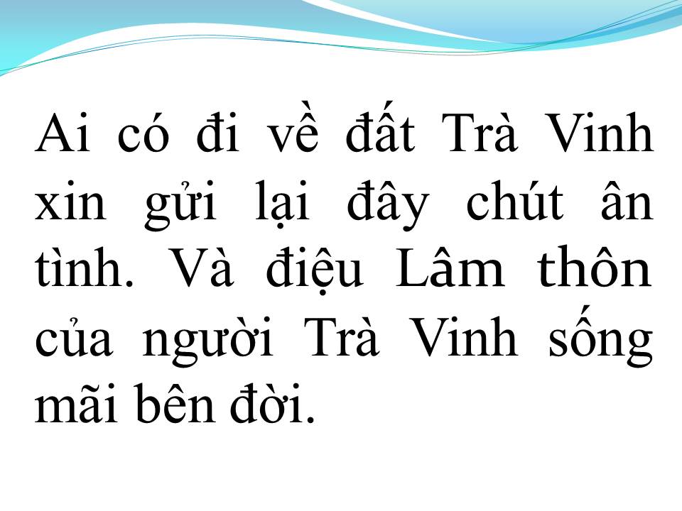 Lời bài hát ĐIỆU LÂM THÔN TRÀ VINH
