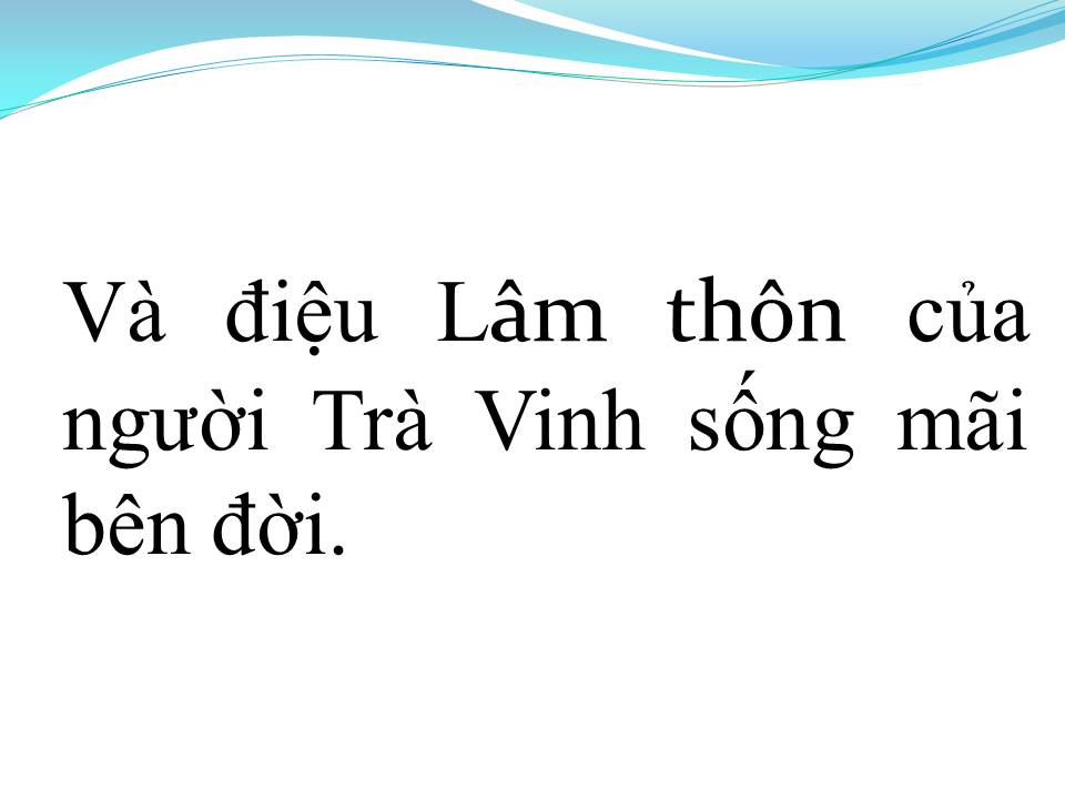 Lời bài hát ĐIỆU LÂM THÔN TRÀ VINH