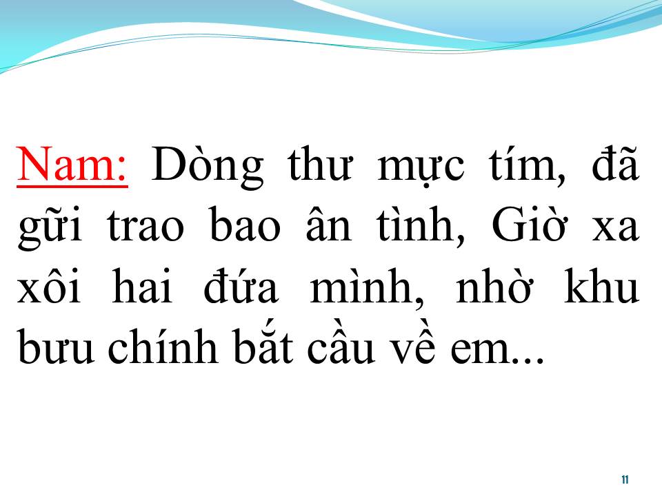 Lời bài hát DÒNG THƯ MỰC TÍM (SONG CA)