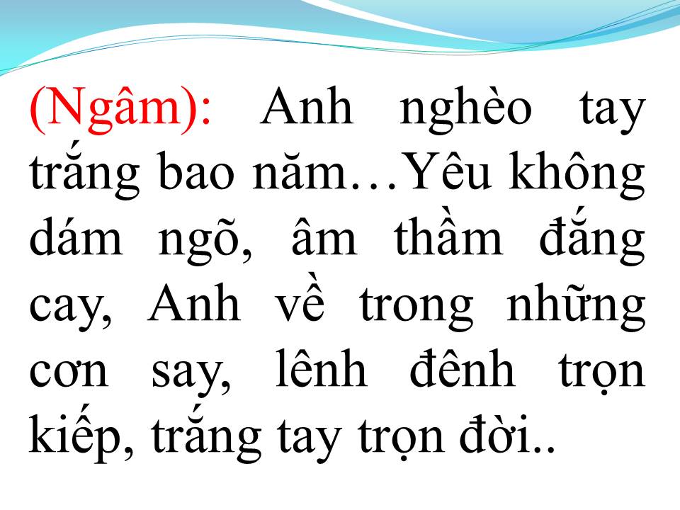 Lời bài hát THÂN PHẬN NGHÈO