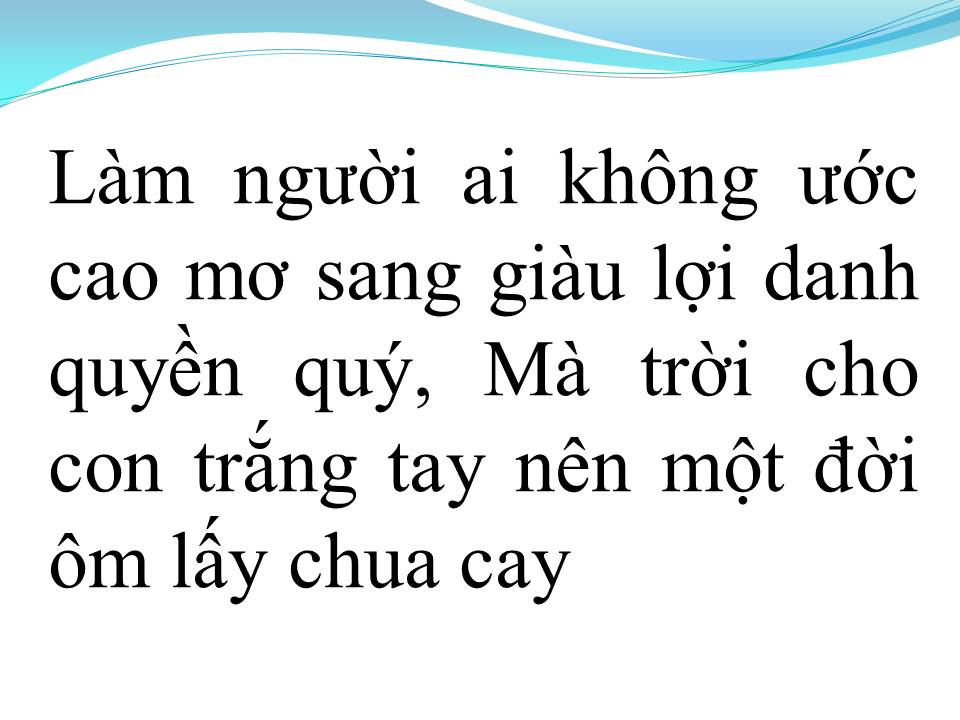 Lời bài hát THÂN PHẬN NGHÈO
