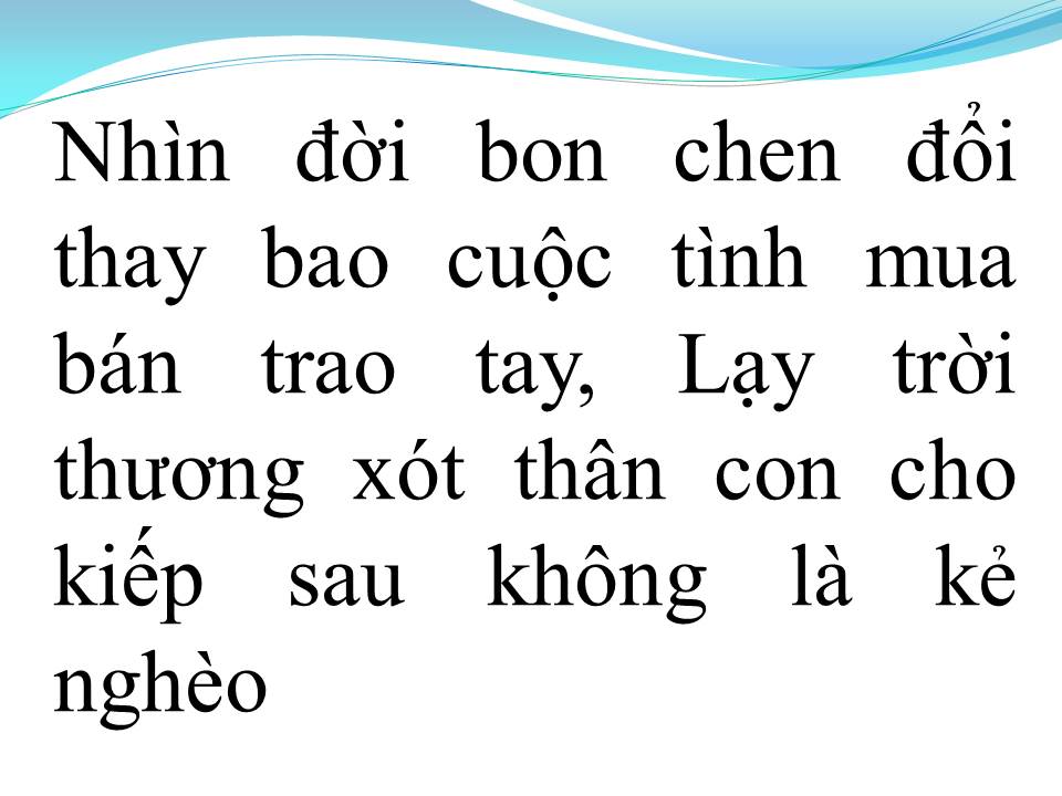 Lời bài hát THÂN PHẬN NGHÈO