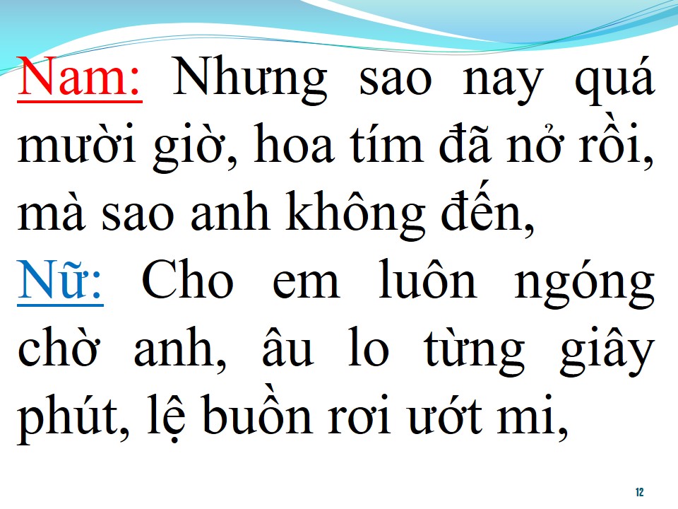 Lời bài hát HOA MƯỜI GIỜ (SONG CA)