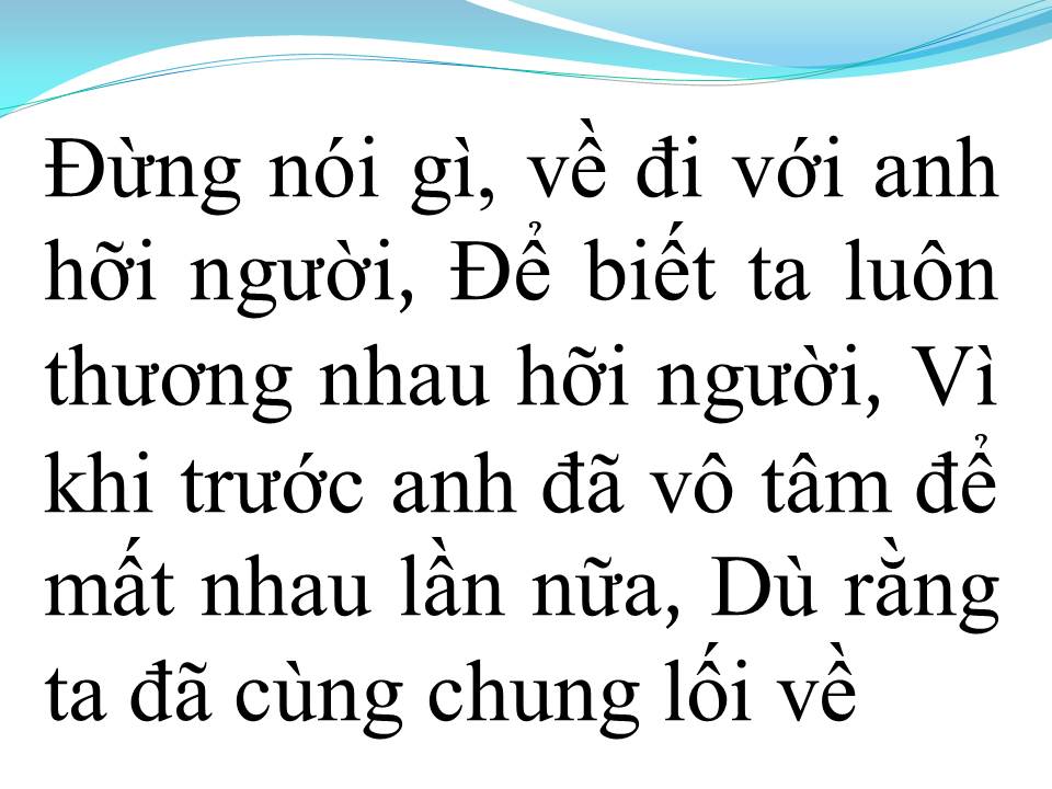 Lời bài hát CHO ANH QUAY VỀ