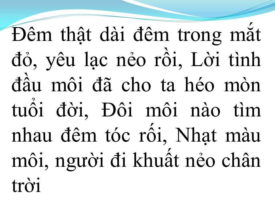 Lời bài hát ĐÊM TÓC RỐI