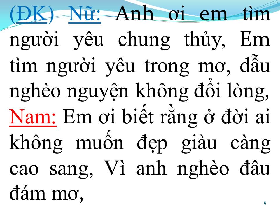 Lời bài hát TÌNH NGHÈO CÓ NHAU (SONG CA)