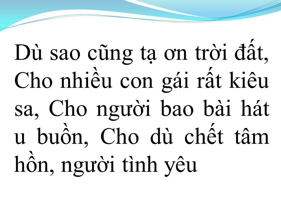 Lời bài hát TẠ ƠN CON GÁI