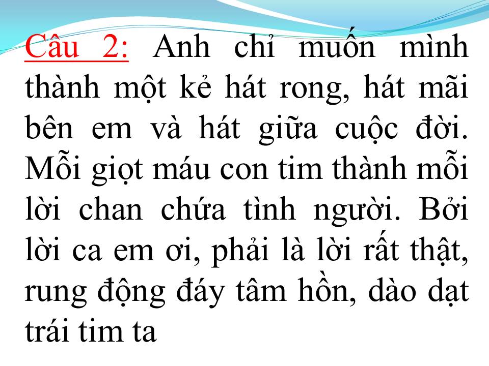 Lời bài hát LỜI NGƯỜI HÁT RONG (TÂN CỔ)