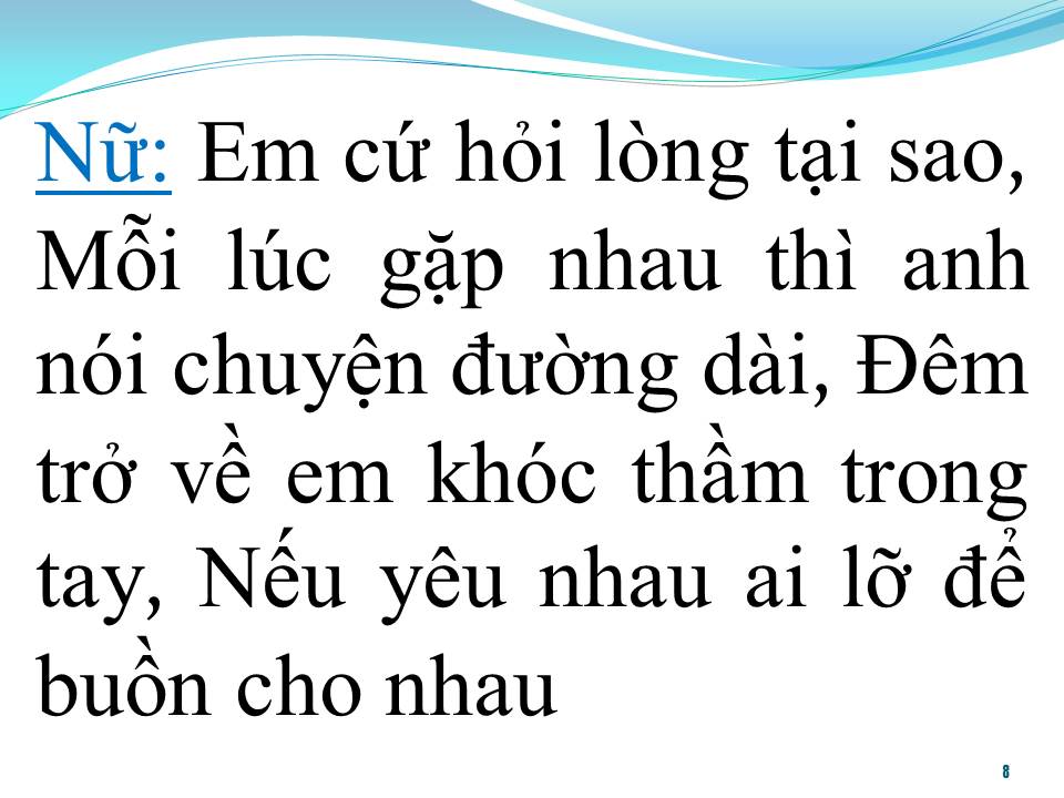 Lời bài hát NÓI VỚI NGƯỜI TÌNH (SONG CA)