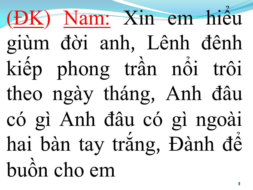 Lời bài hát NÓI VỚI NGƯỜI TÌNH (SONG CA)