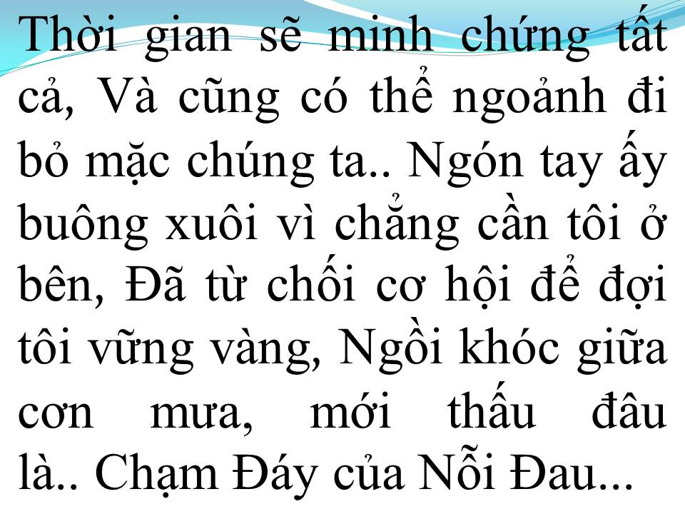 Lời bài hát CHẠM ĐÁY NỖI ĐAU