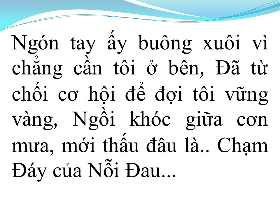 Lời bài hát CHẠM ĐÁY NỖI ĐAU