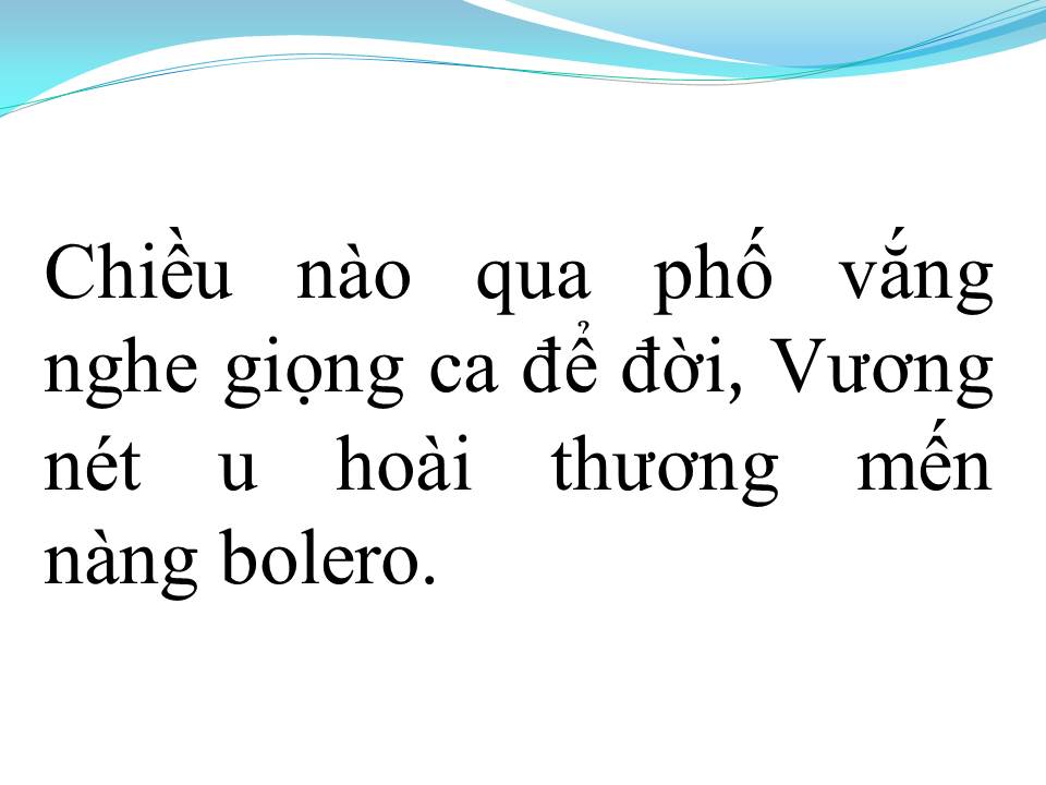 Lời bài hát TÌNH NÀNG BOLERO