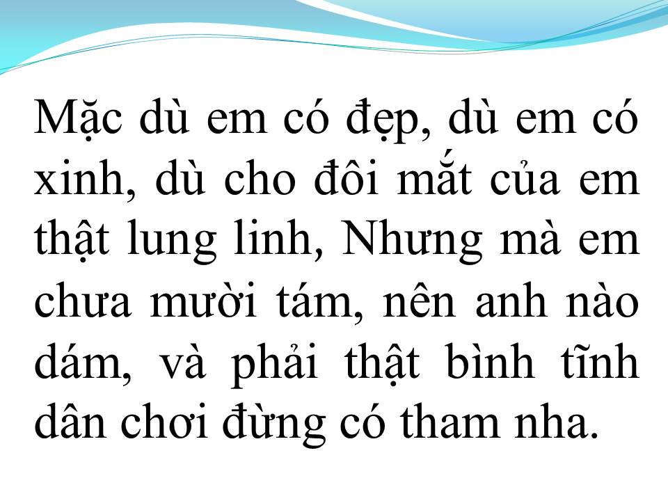 Lời bài hát EM CHƯA 18