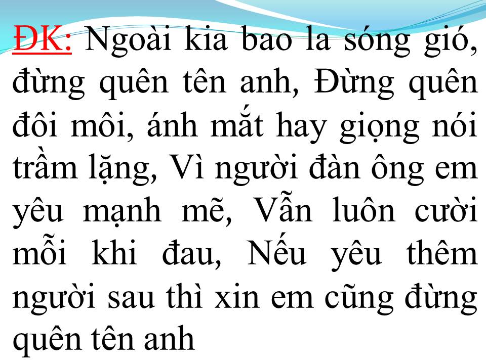 Lời bài hát ĐỪNG QUÊN TÊN ANH