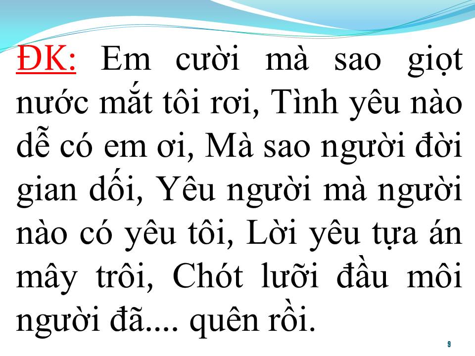 Lời bài hát LỜI EM HỨA