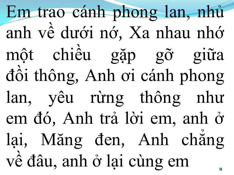 Lời bài hát TÌNH CA MĂNG ĐEN