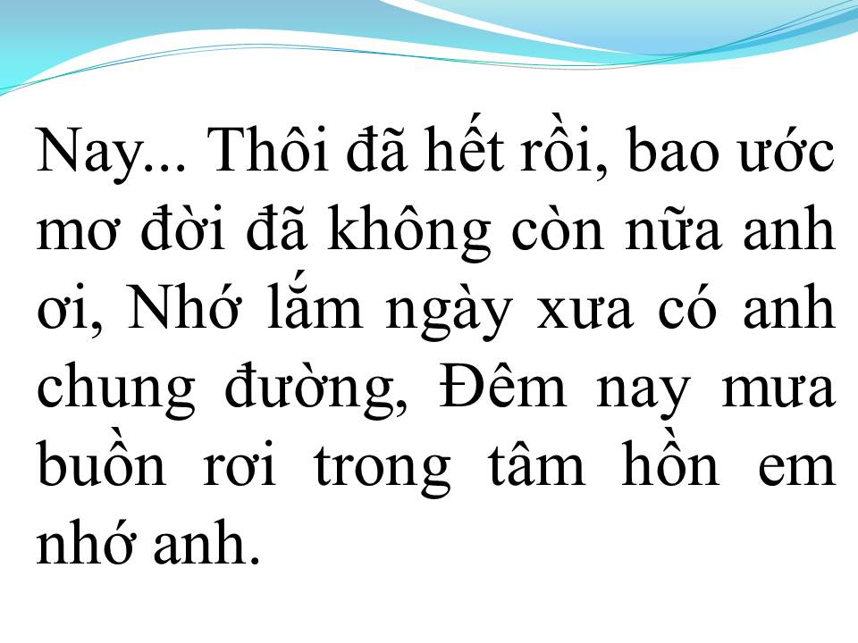 Lời bài hát MƯA BUỒN NHỚ ANH