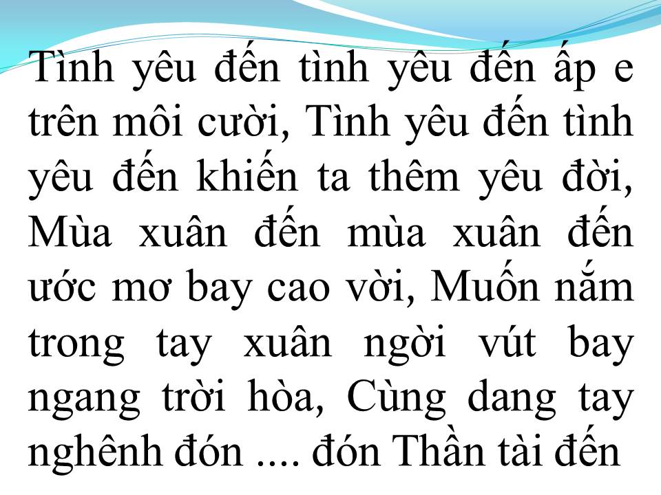 Lời bài hát THẦN TÀI ĐẾN