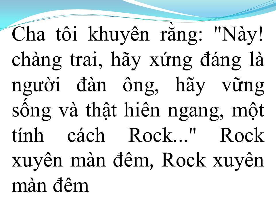 Lời bài hát ROCK XUYÊN MÀN ĐÊM