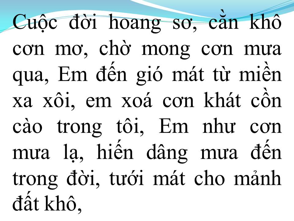 Lời bài hát CƠN MƯA HOANG DÃ