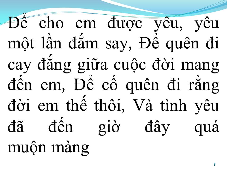 Lời bài hát MUỘN