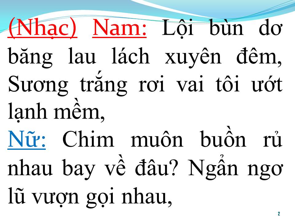Lời bài hát SƯƠNG TRẮNG MIỀN QUÊ NGOẠI (TÂN CỔ)