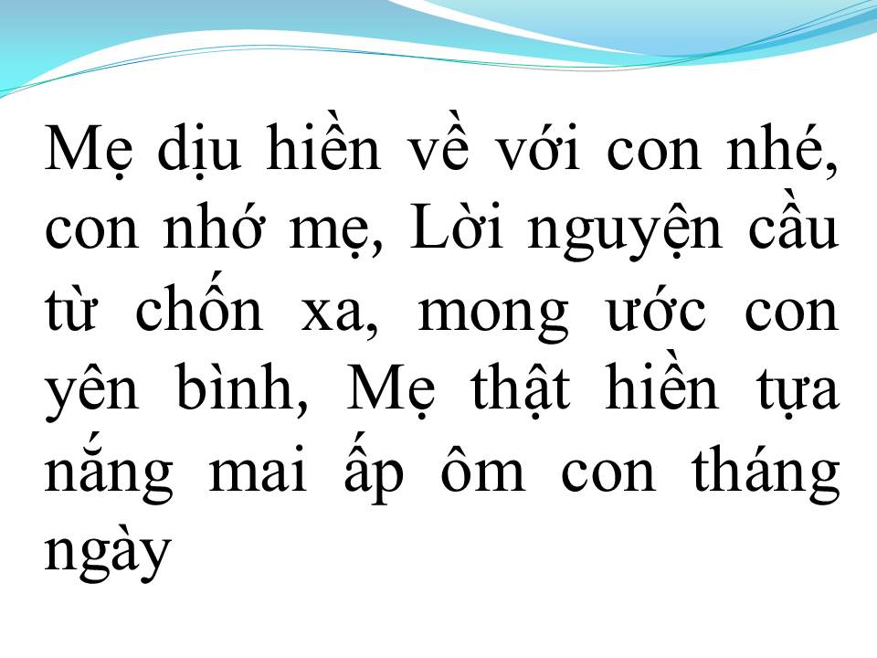 Lời bài hát GẶP MẸ TRONG MƠ