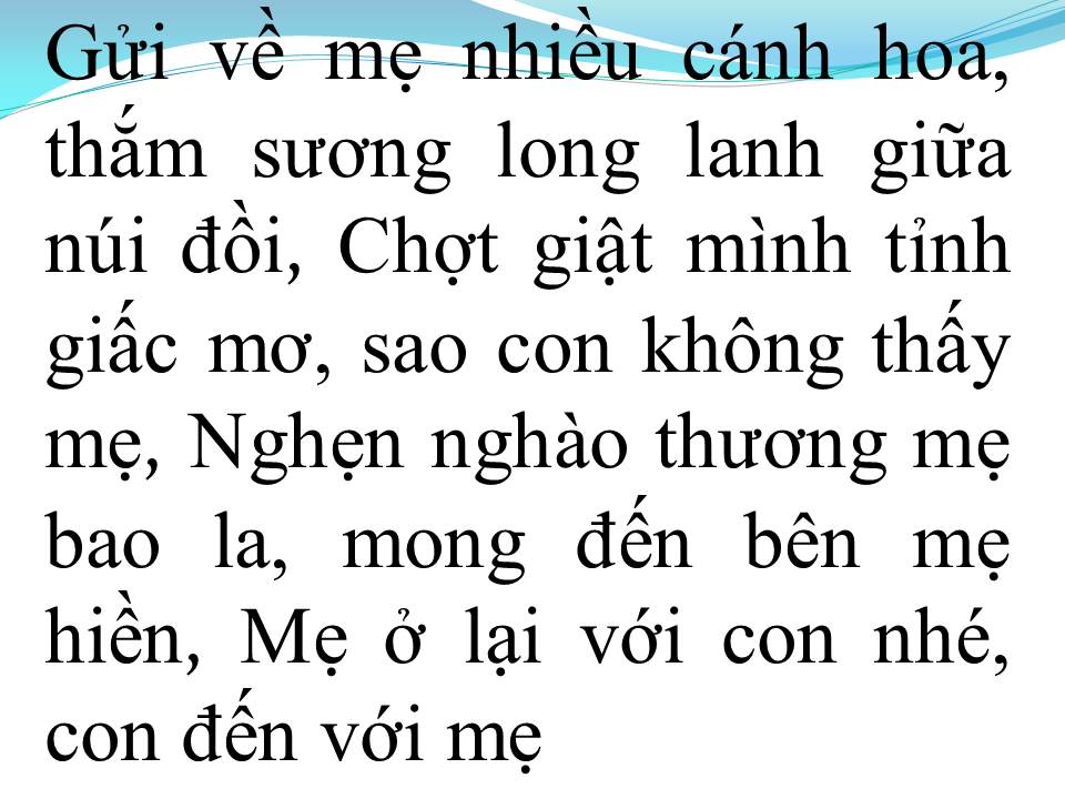 Lời bài hát GẶP MẸ TRONG MƠ