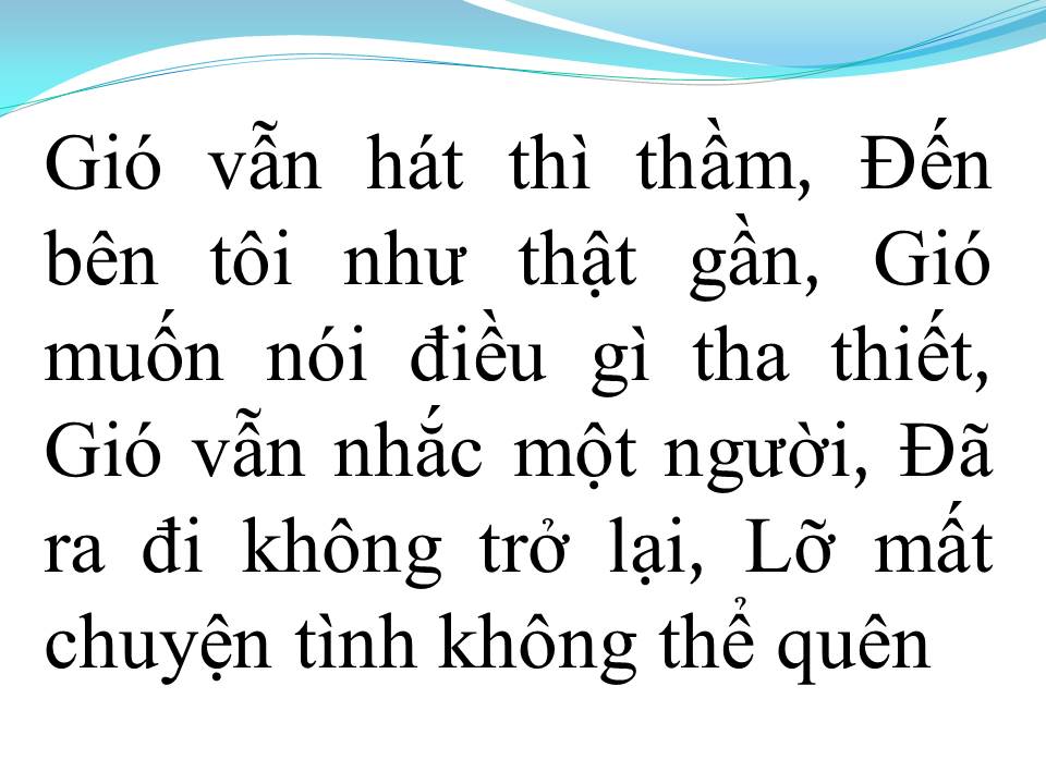 Lời bài hát TIẾNG GIÓ XÔN XAO
